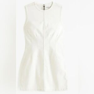 Abercrombie & Fitch Cream Sleeveless Denim Mini Dress with Corset Seaming Size S